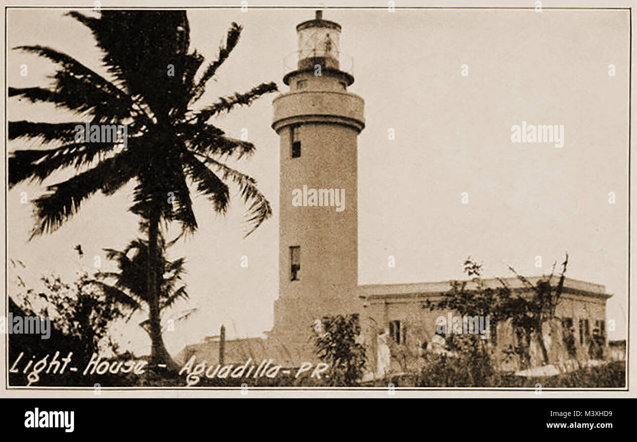 American fari - punto luce Borinquen house - stazione di luce , Aguadilla, Puerto Rico in 1923 Foto Stock
