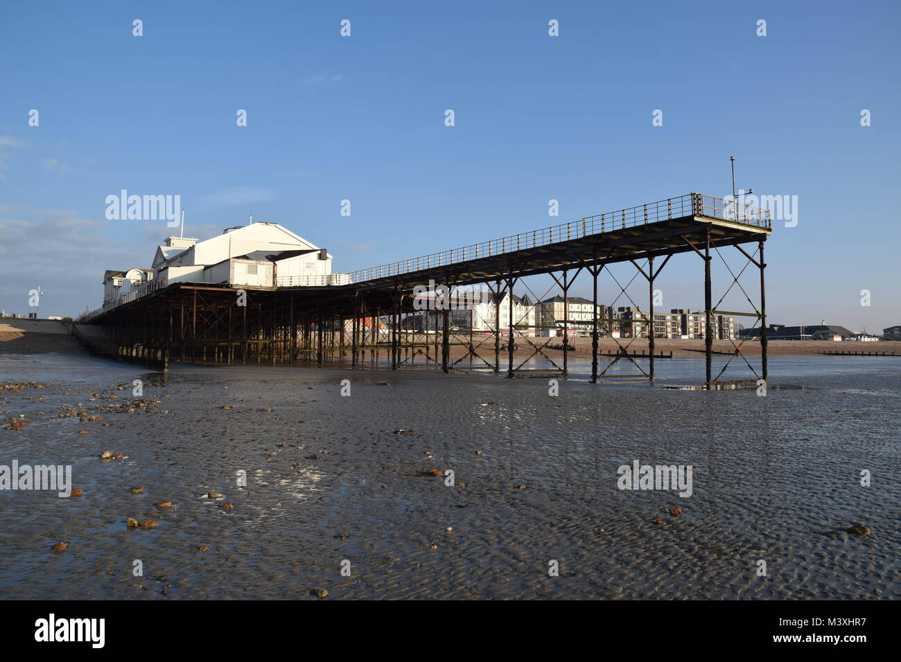 PIER, BOGNOR REGIS, Regno Unito a molto bassa marea febbraio 6th, 2018 Foto Stock