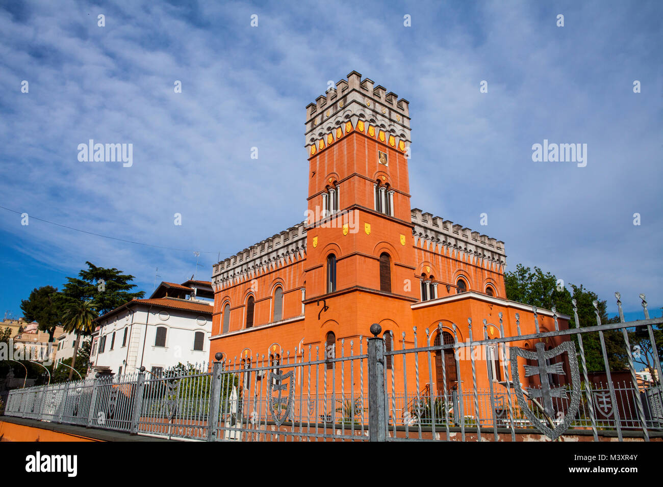 Roma, Italia - 20 Aprile 2017: Villa Lituania cattolica (guest house) in Piazza Asti 25, Roma. L'edificio è lituano di san Casimiro College, il h Foto Stock