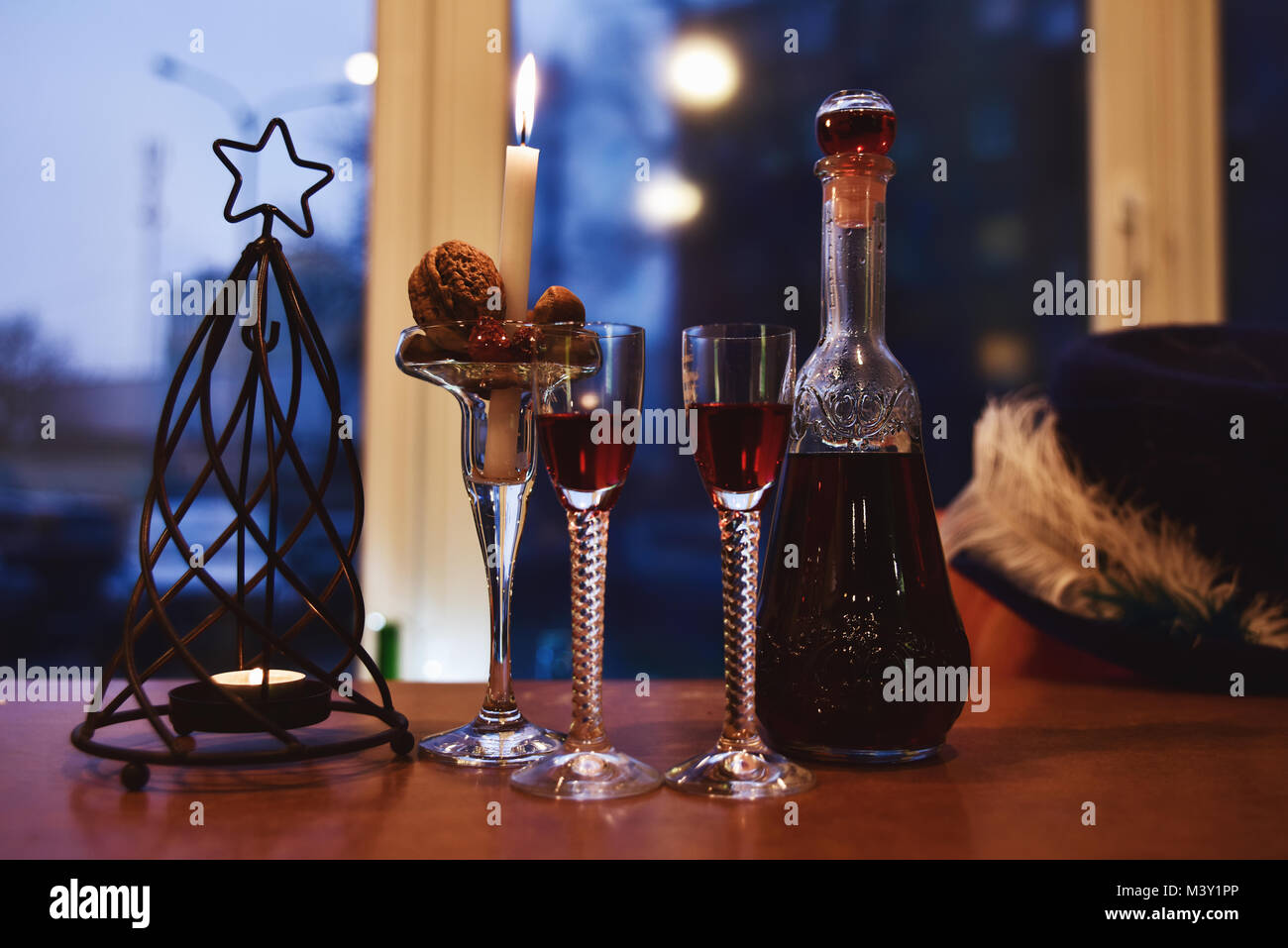 Nuovo anno, nuovo anno atmosfera, romance celebrazione Foto Stock