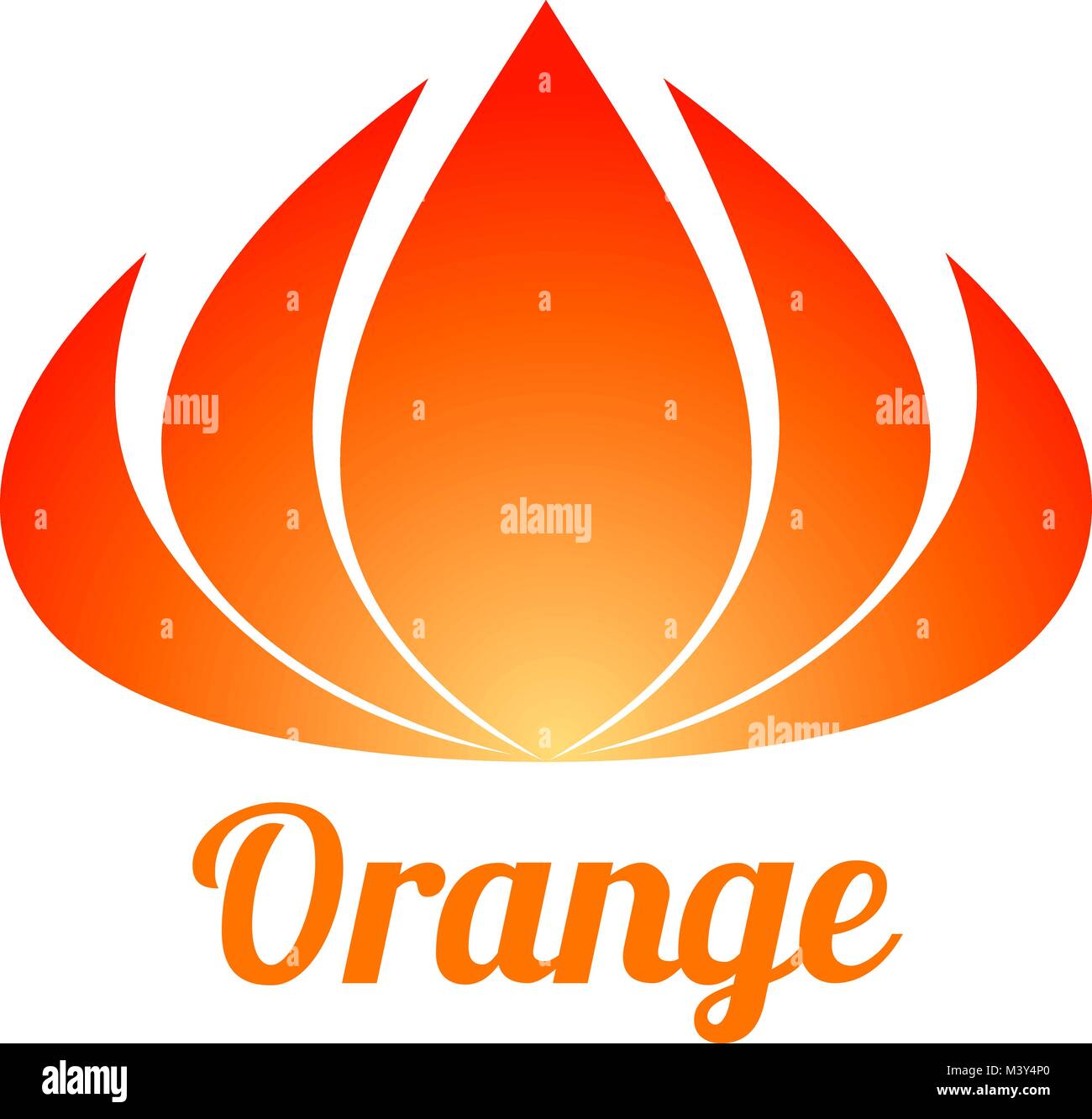 Abstract stilizzata fiore di arancia logo design modello. Lo yoga e spa beauty studio logotipo concetto vettoriale segno isolato. Primavera o estate flowe organico Illustrazione Vettoriale