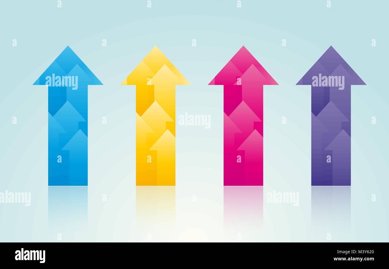 Le frecce colorate composto da piccole frecce Illustrazione Vettoriale