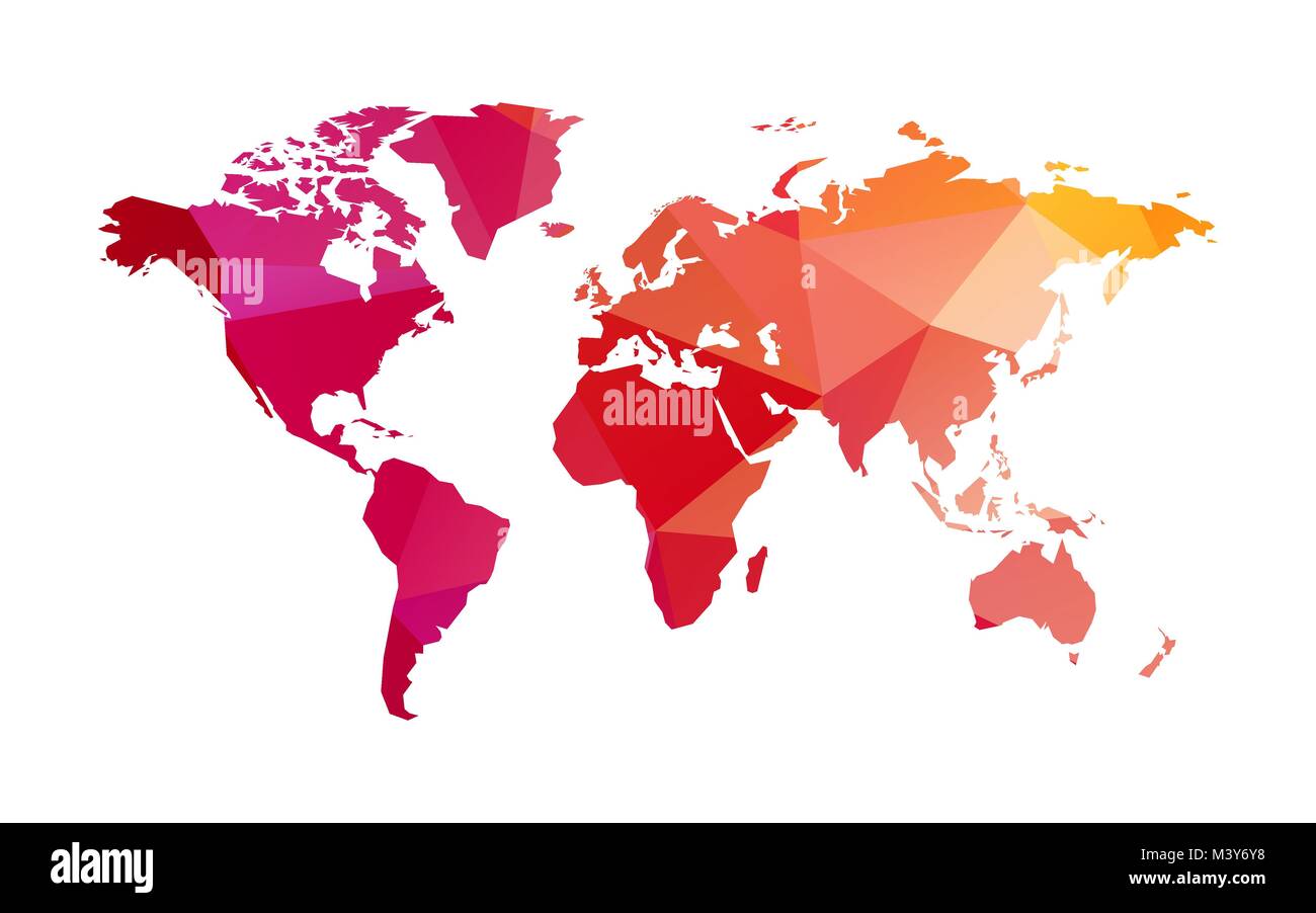 Rosa viola basso poli mappa del mondo Illustrazione Vettoriale Rosa viola basso poli mappa del mondo Illustrazione Vettoriale