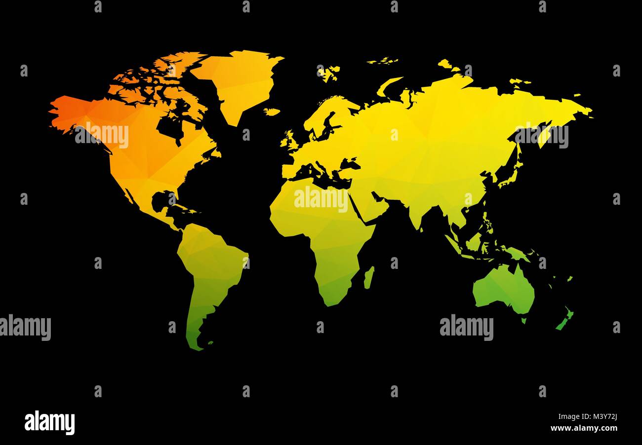 Geometrica di colore mappa del mondo Illustrazione Vettoriale Geometrica di colore mappa del mondo Illustrazione Vettoriale