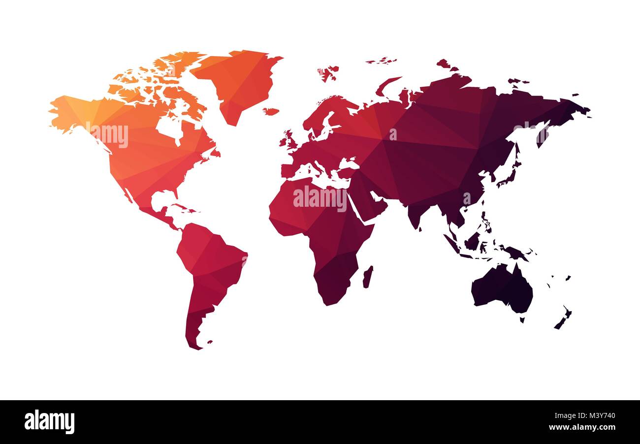 Red mondo geometrico mappa Illustrazione Vettoriale Red mondo geometrico mappa Illustrazione Vettoriale