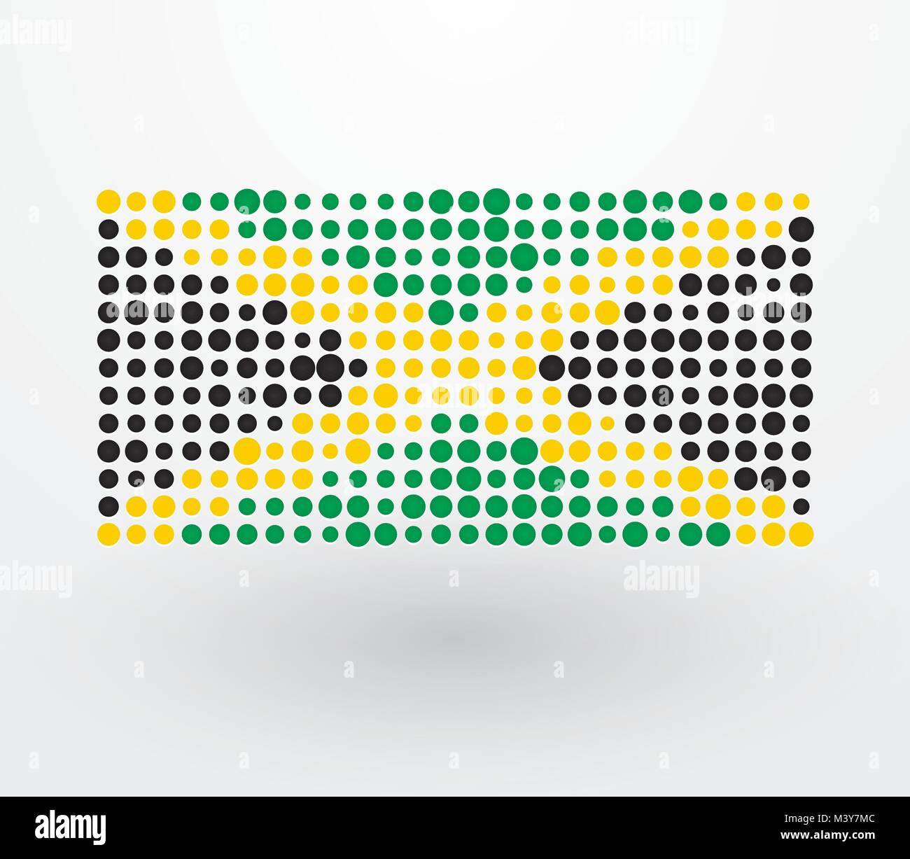 Bandiera della Giamaica composta di punti colorati Illustrazione Vettoriale
