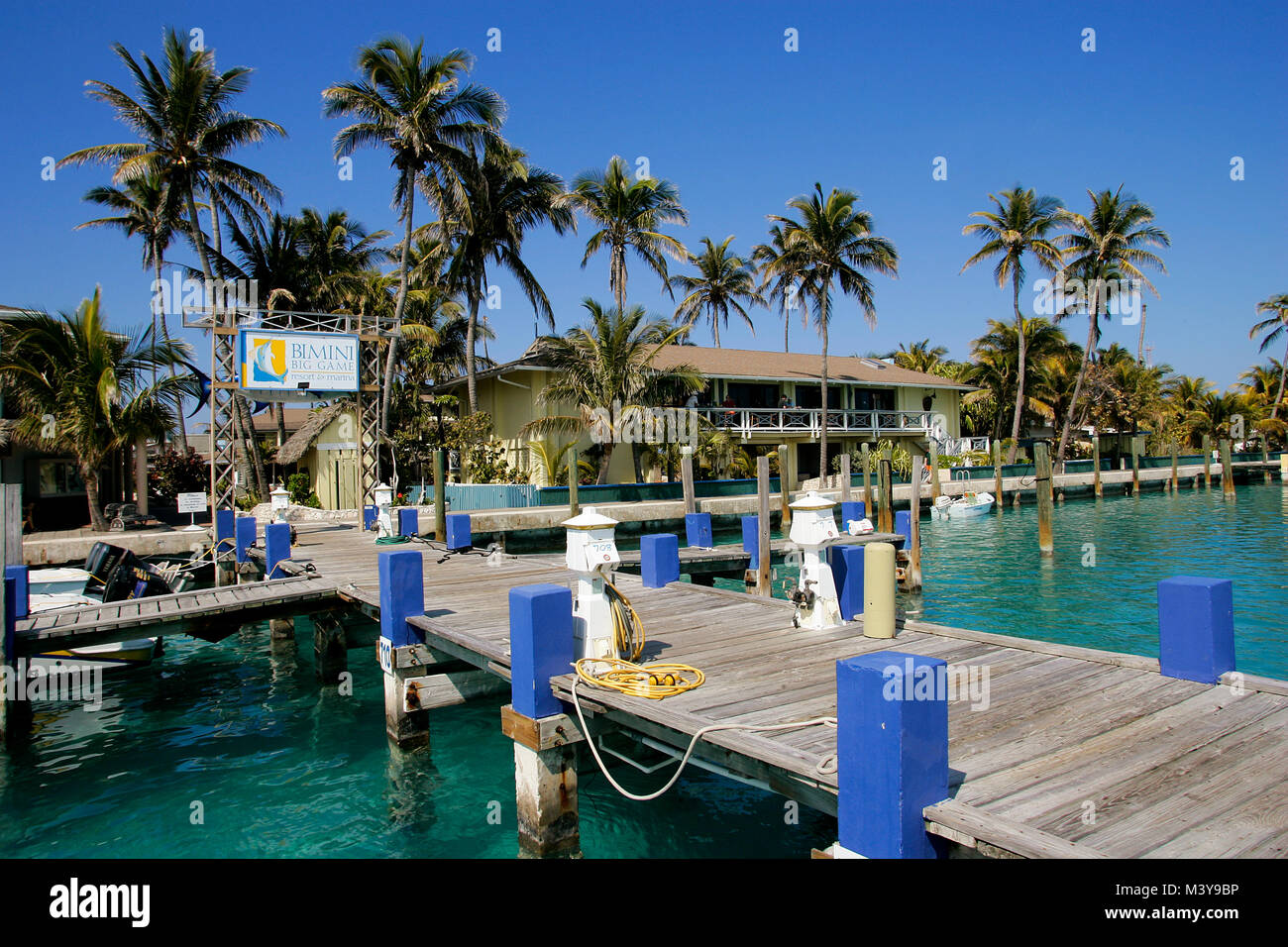 Bahamas, Nord Bimini, Alice città, Marina e Catway Foto Stock