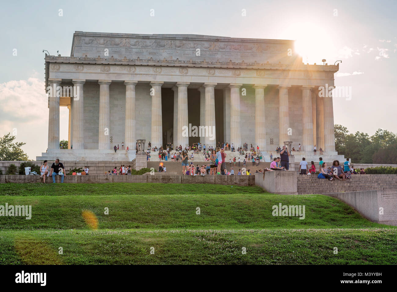 Lincoln Memorial al tramonto, Washington DC Foto Stock