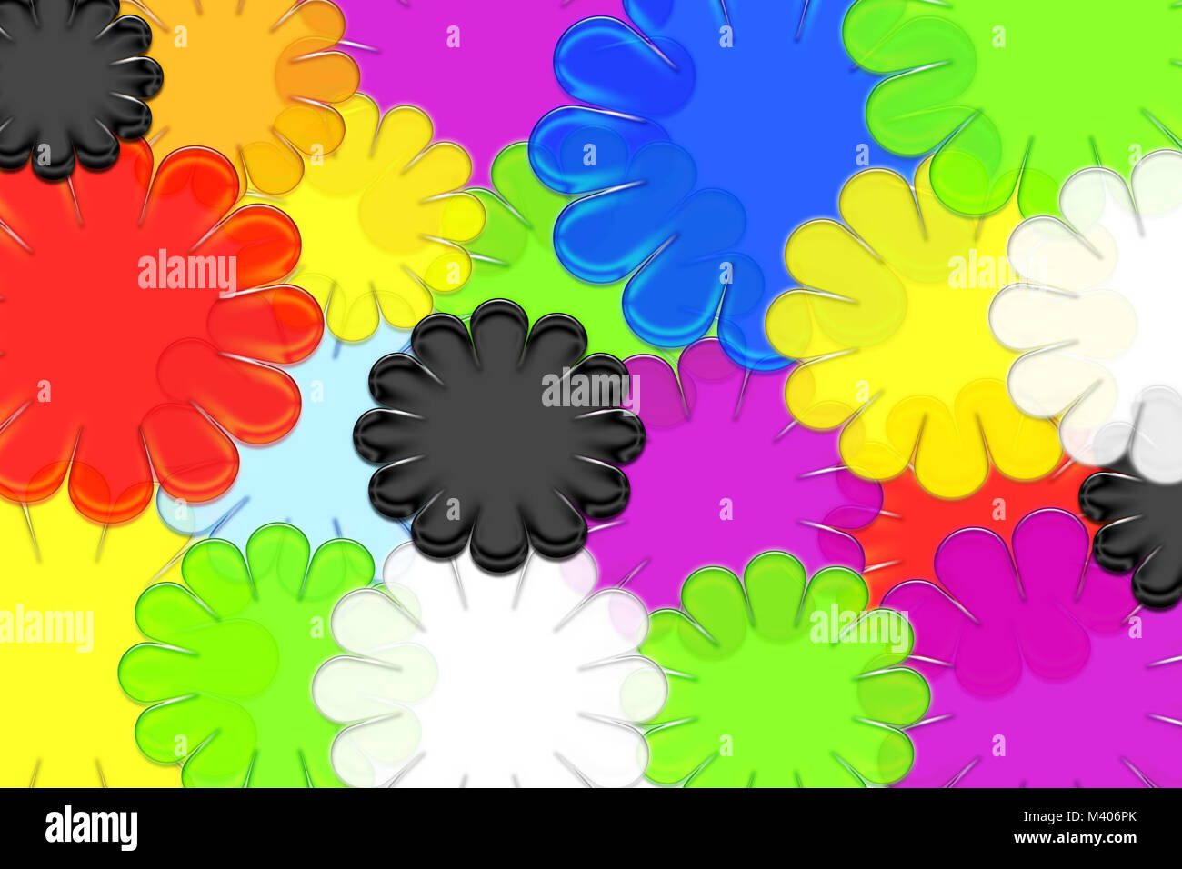 Luminosi e colorati fiori astratti creare questa vivace sfondo Foto Stock