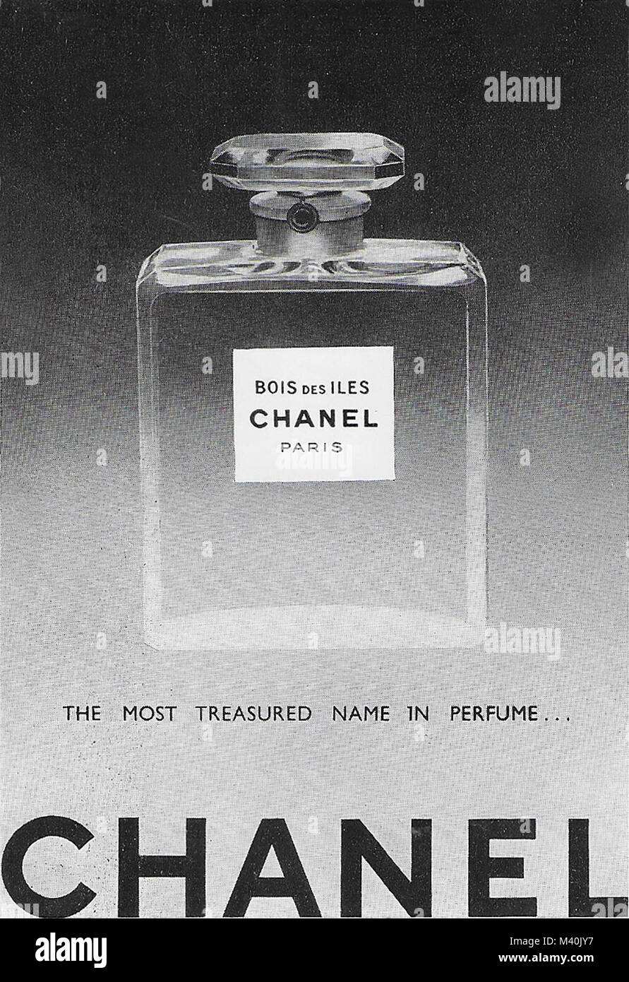 Boise de Iles profumo Chanel annuncio, pubblicità nel paese di vita  magazine UK 1951 Foto stock - Alamy