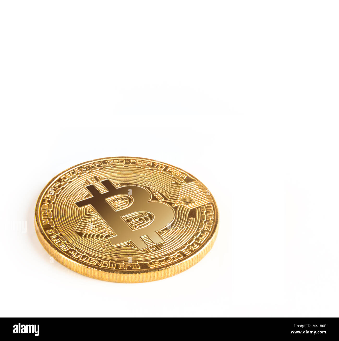 Golden bitcoin sfondo Foto Stock