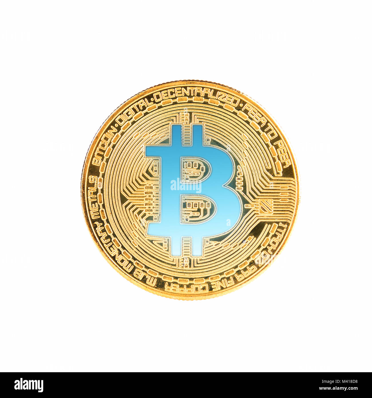 Moneta Bitcoin isolato Foto Stock