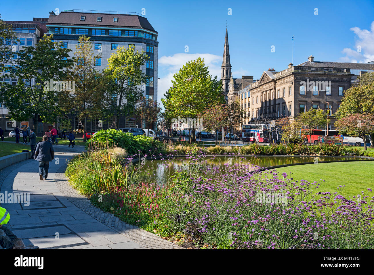 St Andrews Square Gardens, Melville monumento, centro di Edimburgo, Scozia, Regno Unito. Foto Stock