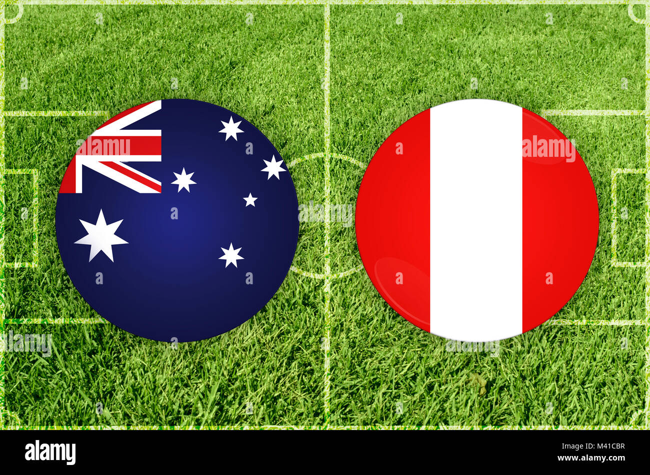 Australia vs Perù partita di calcio Foto Stock
