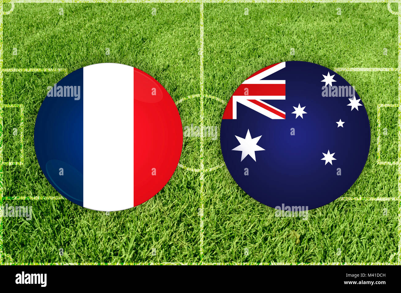 Francia vs Australia partita di calcio Foto Stock