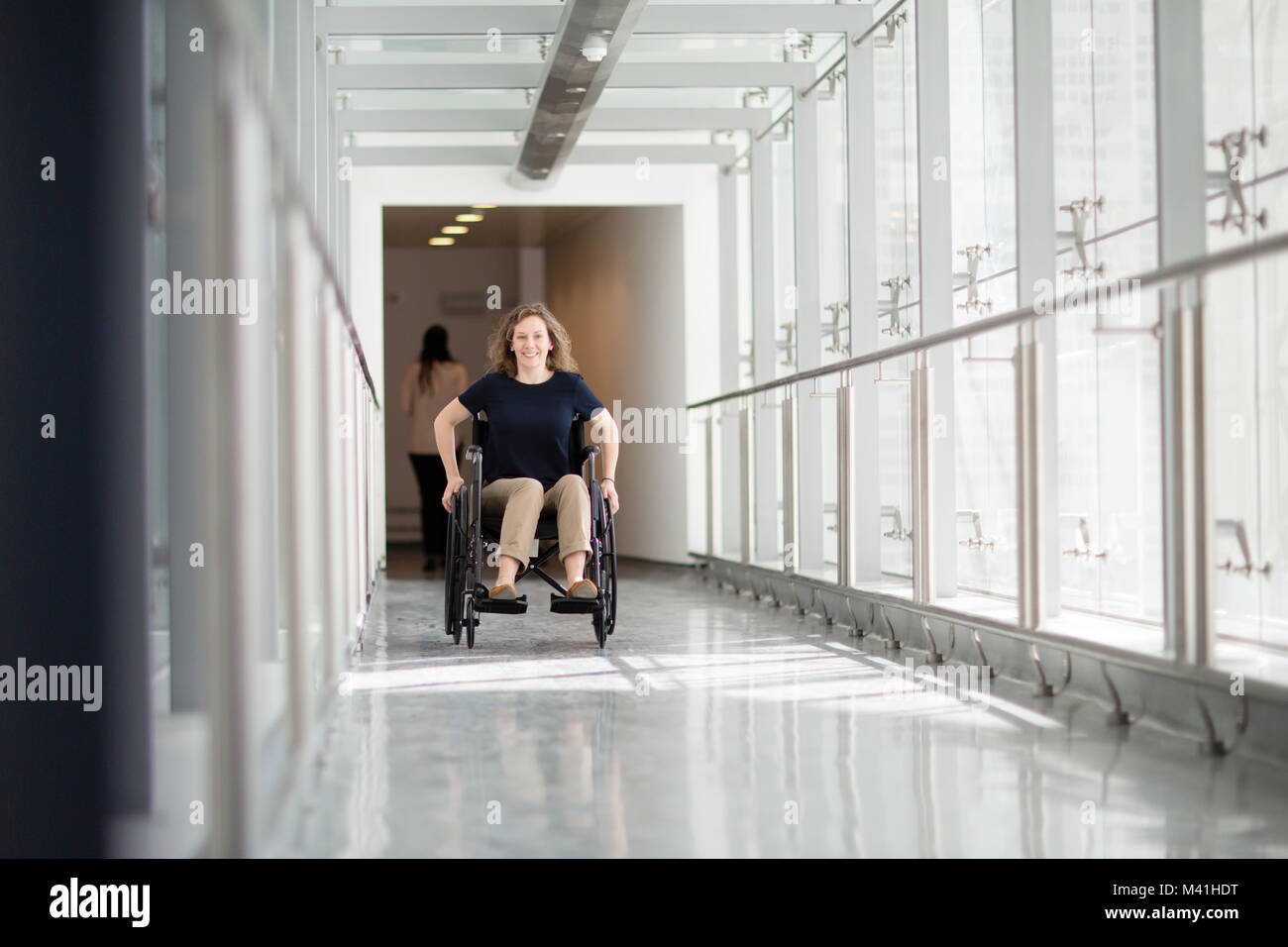 Imprenditrice disabili sul suo modo di lavorare Foto Stock