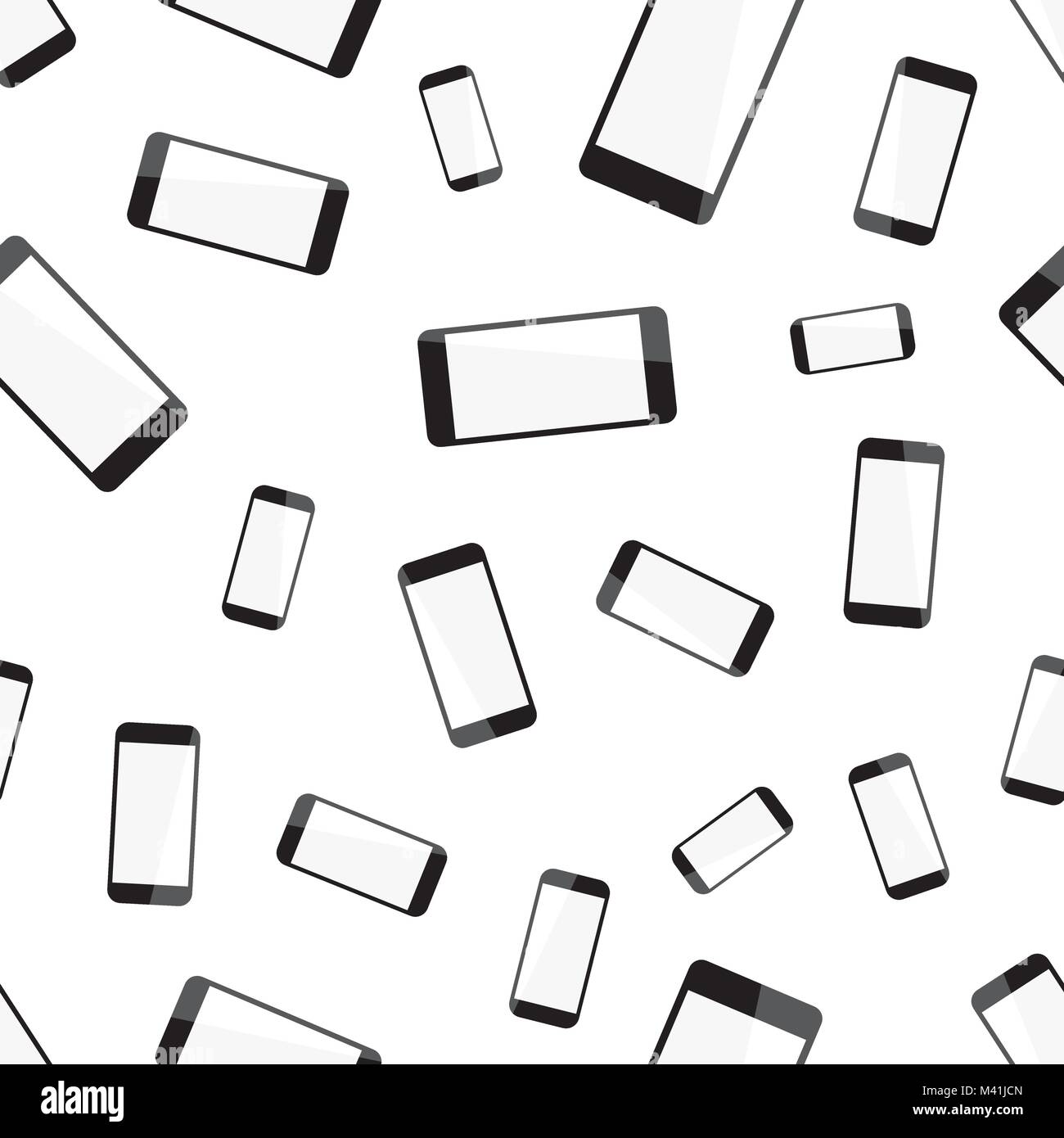 Smartphone pattern seamless sfondo. Appartamento Business illustrazione vettoriale. Realistico dispositivo telefonico segno modello di simbolo. Illustrazione Vettoriale