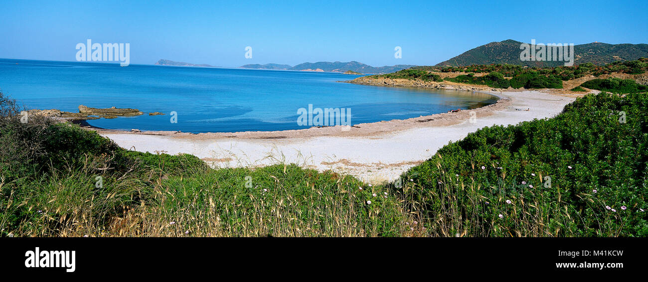 L'Italia, Sardegna, della provincia di Cagliari, Costa del Sud, spiaggia di Chia Foto Stock