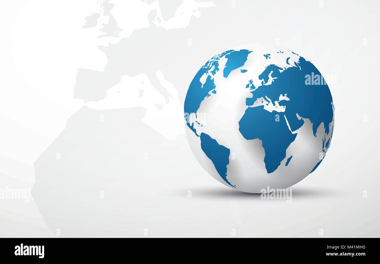 Blue Earth Globo mondo sfondo mappa Illustrazione Vettoriale