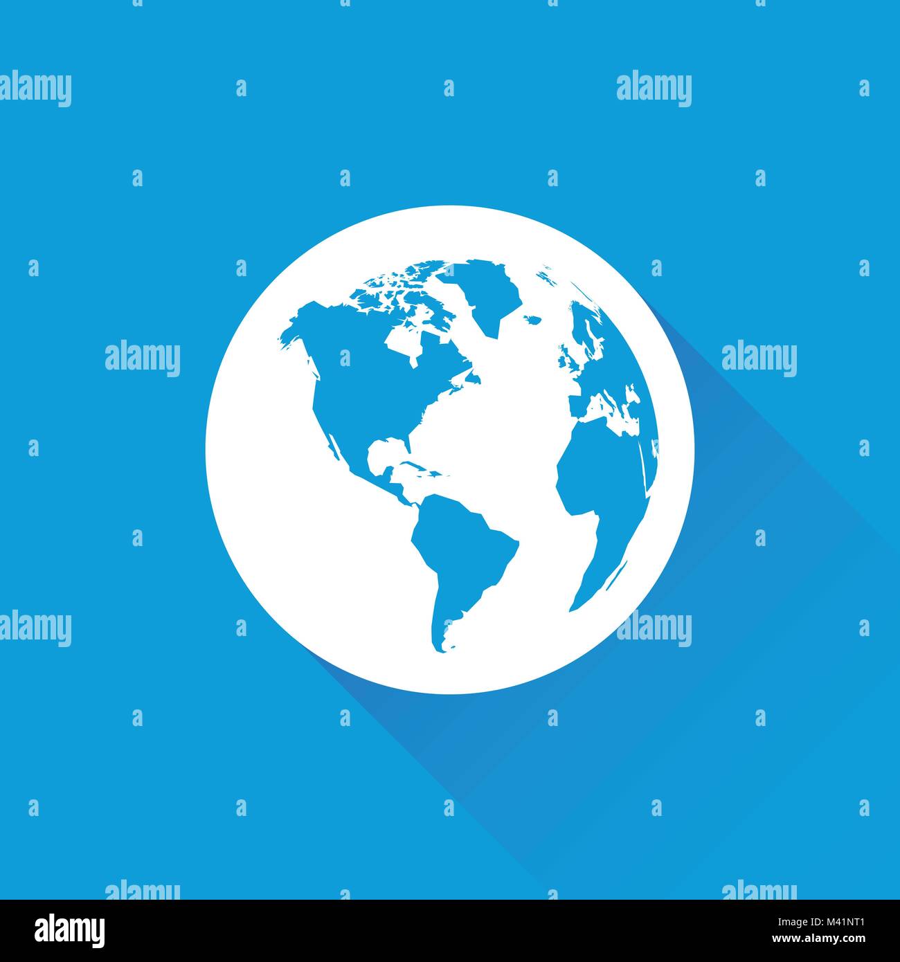 Terra blu con lunga ombra Illustrazione Vettoriale