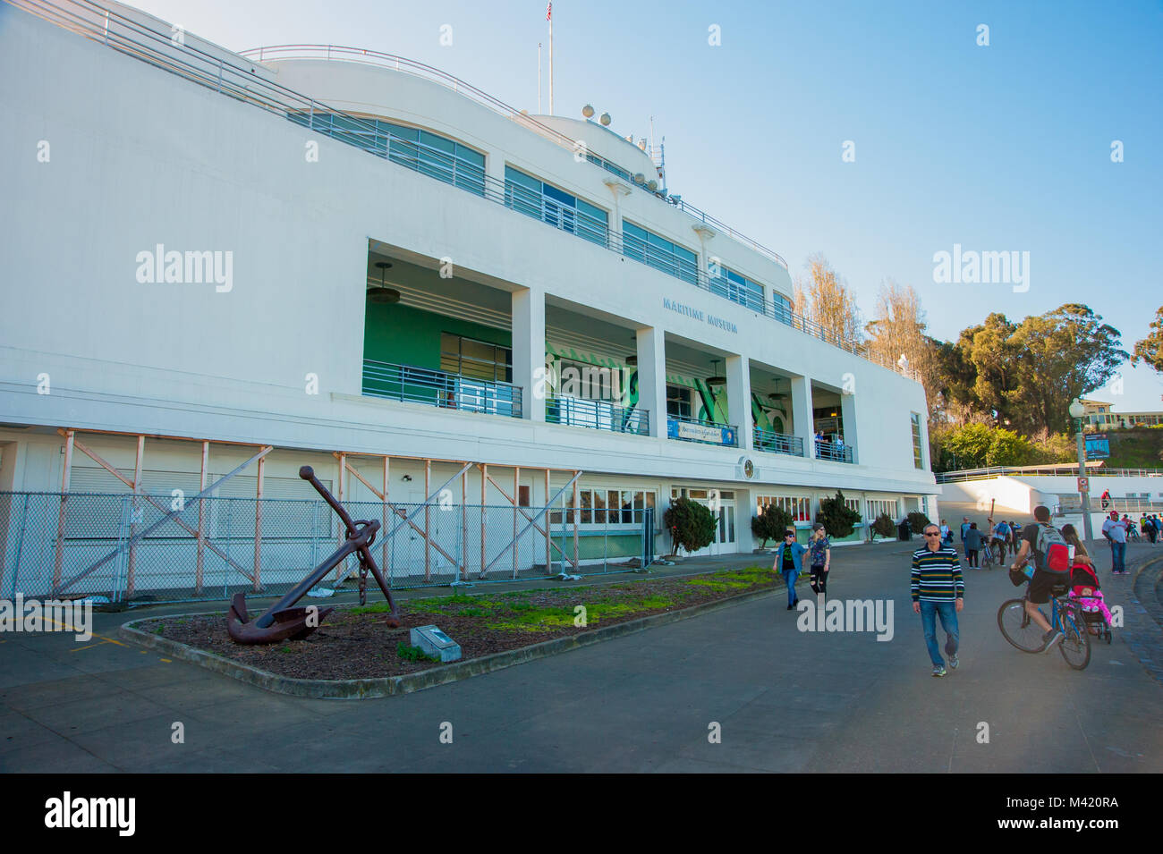 San Francisco, CA - Febbraio 03: San Francisco Maritime National Historical Park e Parco Acquatico nella Baia di San Francisco Foto Stock