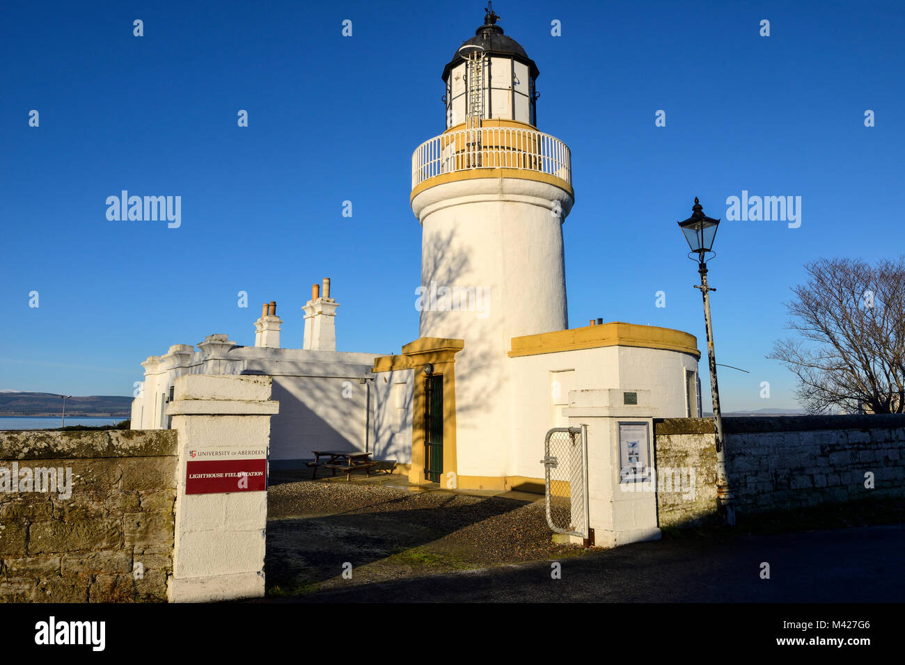 Faro di Cromarty presso la città costiera di Cromarty sul Black Isle in Ross & Cromarty, regione delle Highlands, Scozia Foto Stock