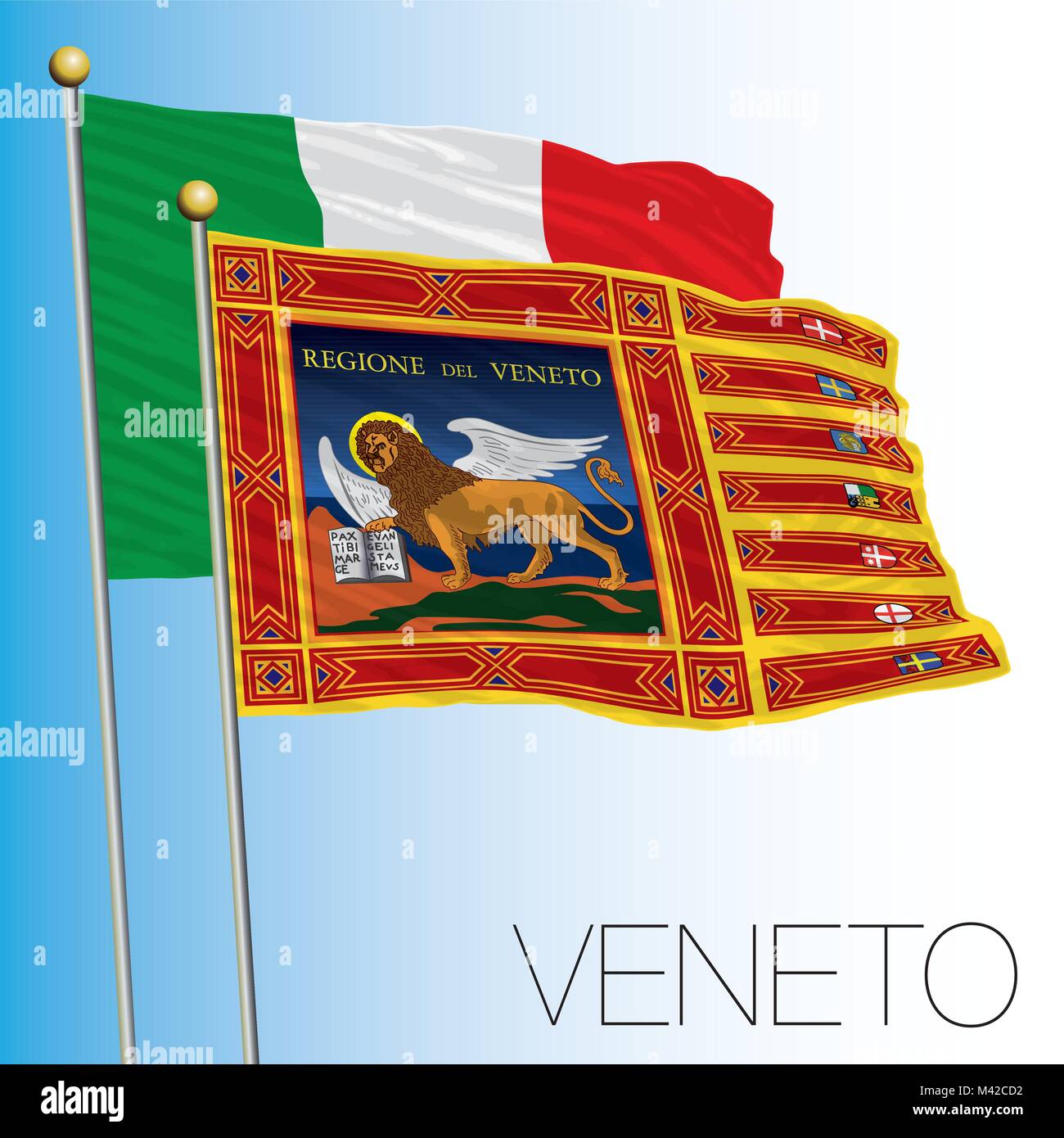 Veneto bandiera regionale, l'Italia, la bandiera di San Marco Illustrazione Vettoriale