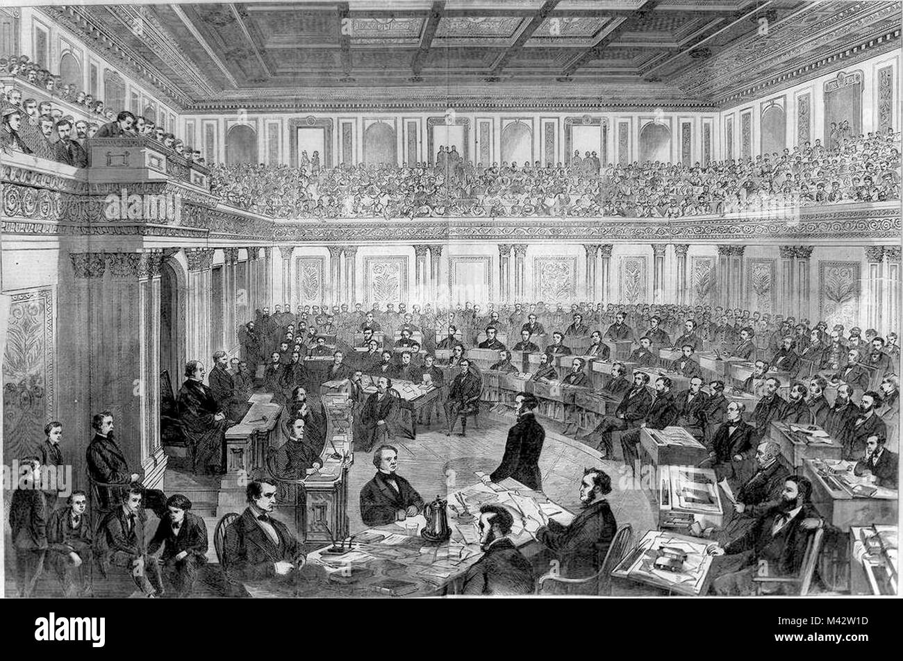Il presidente Johnson's impeachment prova del Senato Foto Stock