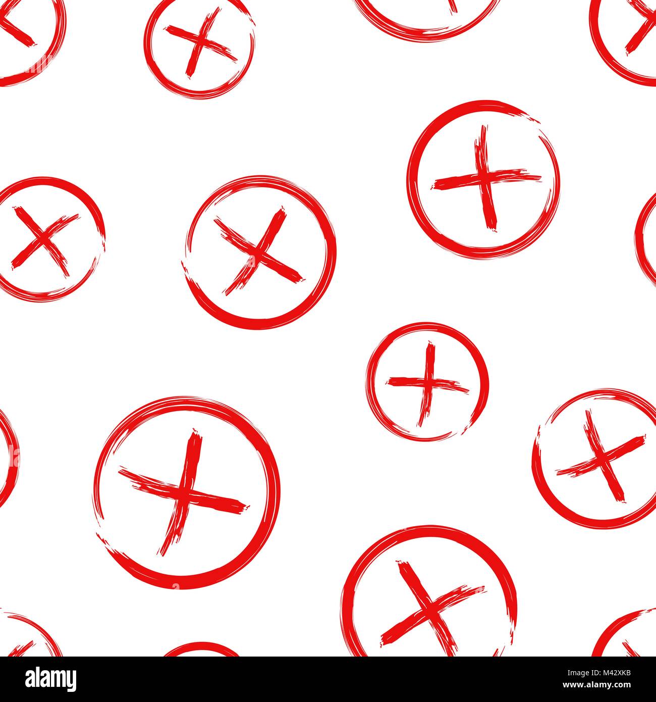I segni di spunta cross, no sbagliato pattern seamless sfondo. Il concetto di Business illustrazione vettoriale. Nessun segno di spunta modello di simbolo. Illustrazione Vettoriale