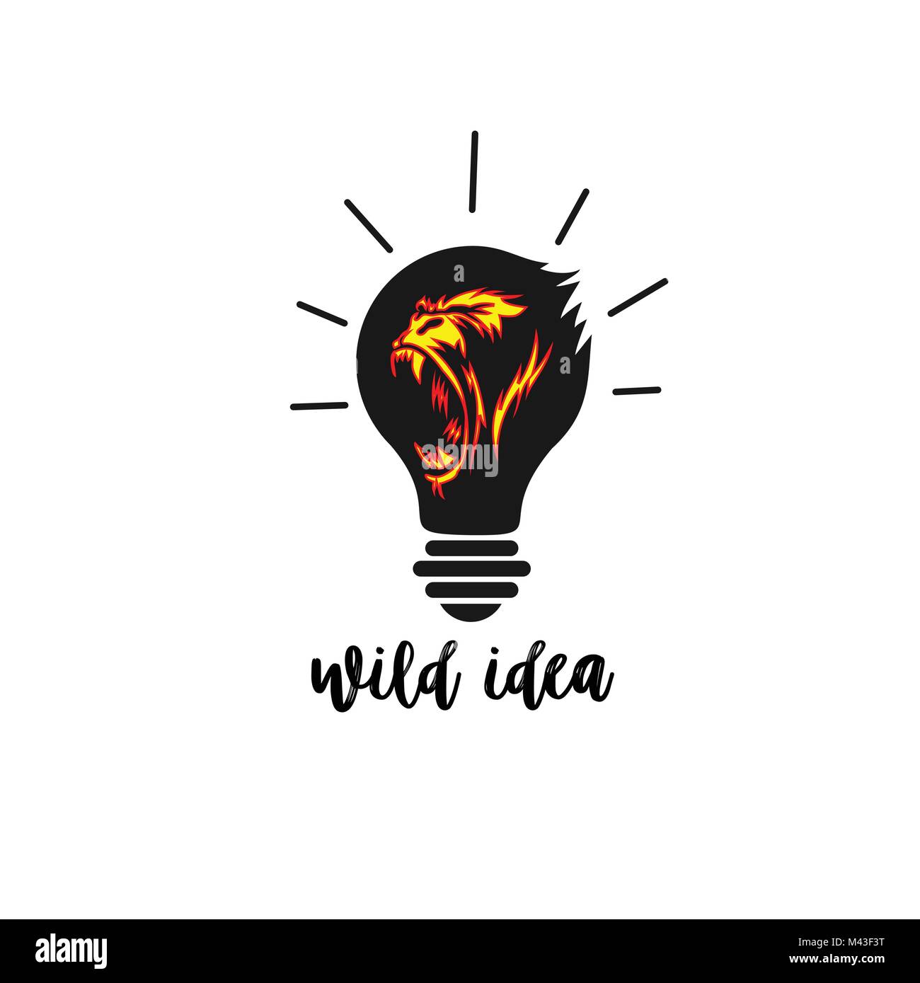 Idea selvaggia icona, creativa e grande, illustrazione vettoriale Illustrazione Vettoriale