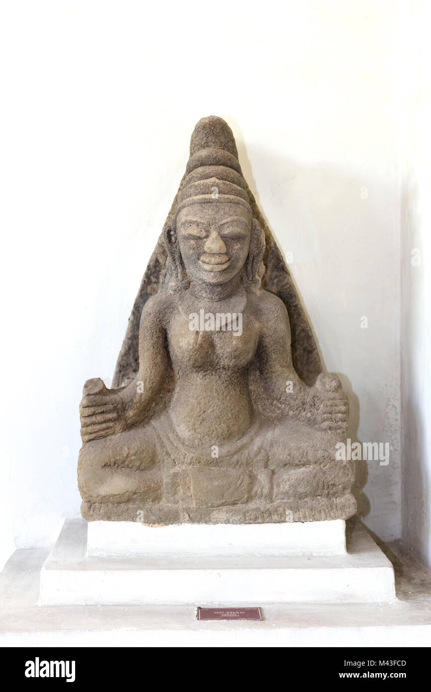 Dea, museo di Cham scultura , Da Nang, Vietnam Foto Stock