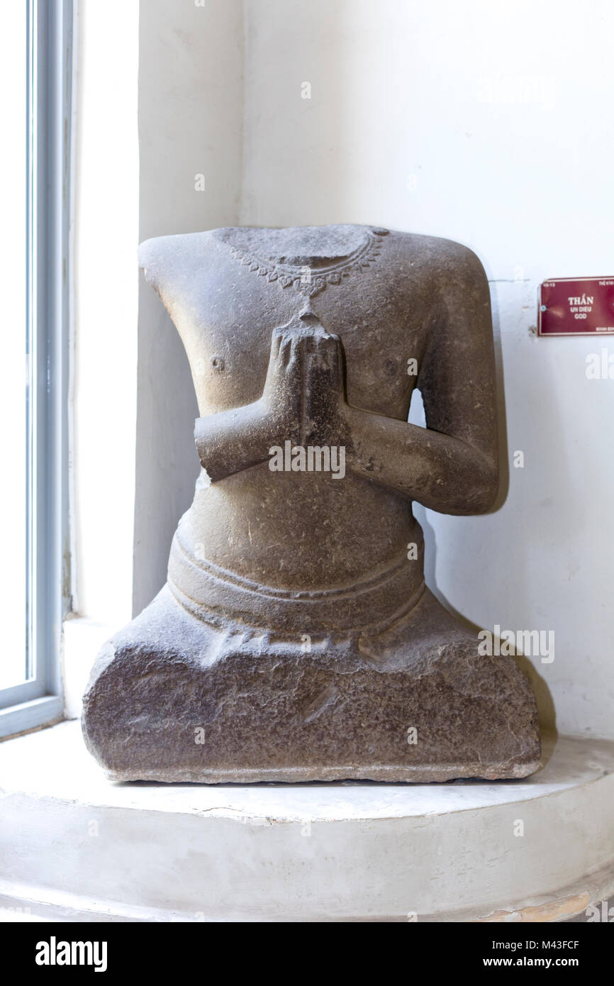 La figura di un dio, museo di Cham scultura , Da Nang, Vietnam Foto Stock