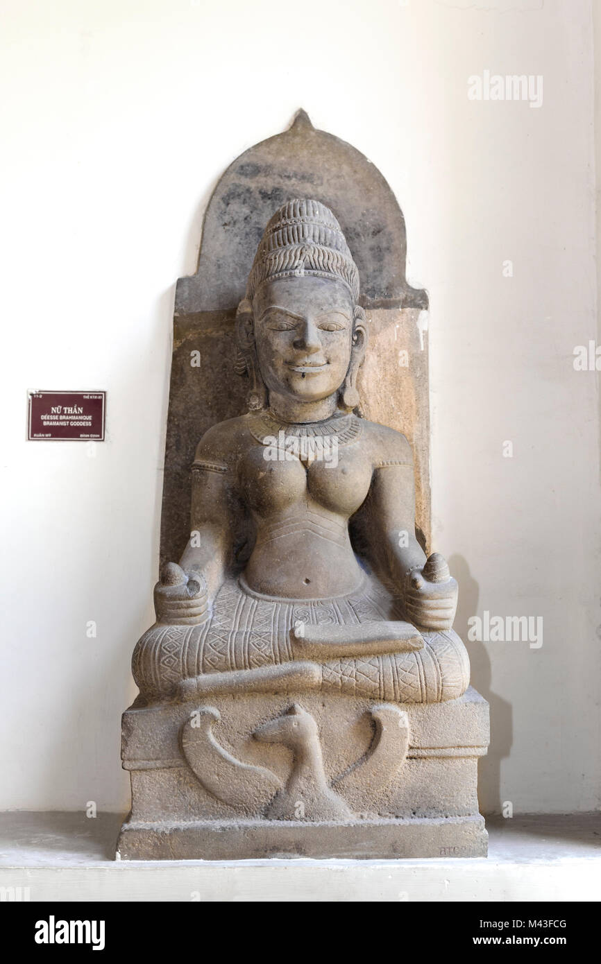 Dea Brahmanist,, museo di Cham scultura , Da Nang, Vietnam Foto Stock