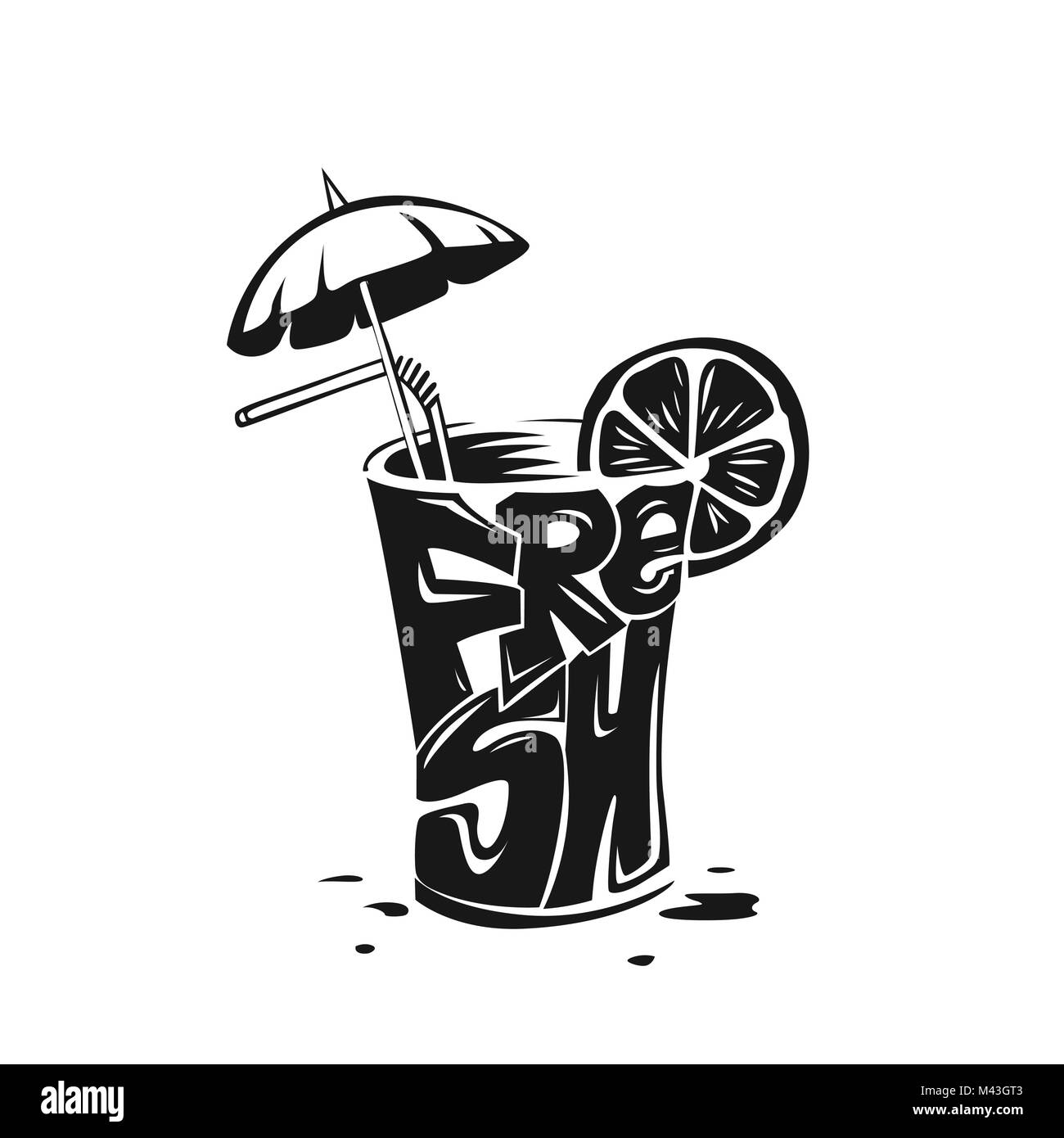 Il logo del succo di frutta fresco vcetor illustrazione. Illustrazione Vettoriale