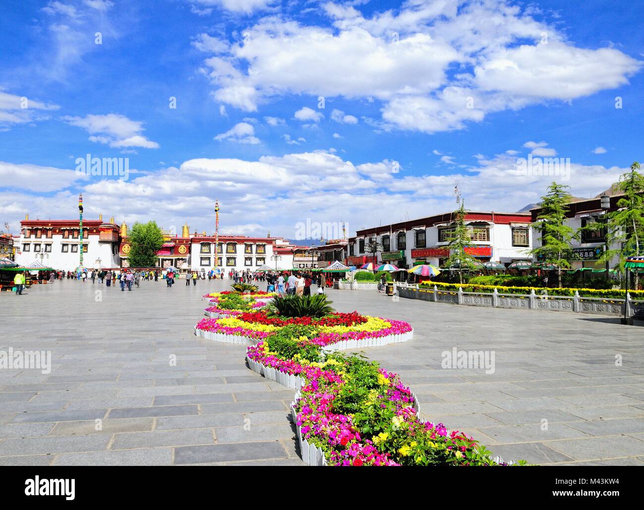 Jokhang Tempio e Barkor Square a Lhasa il Tibet Foto Stock