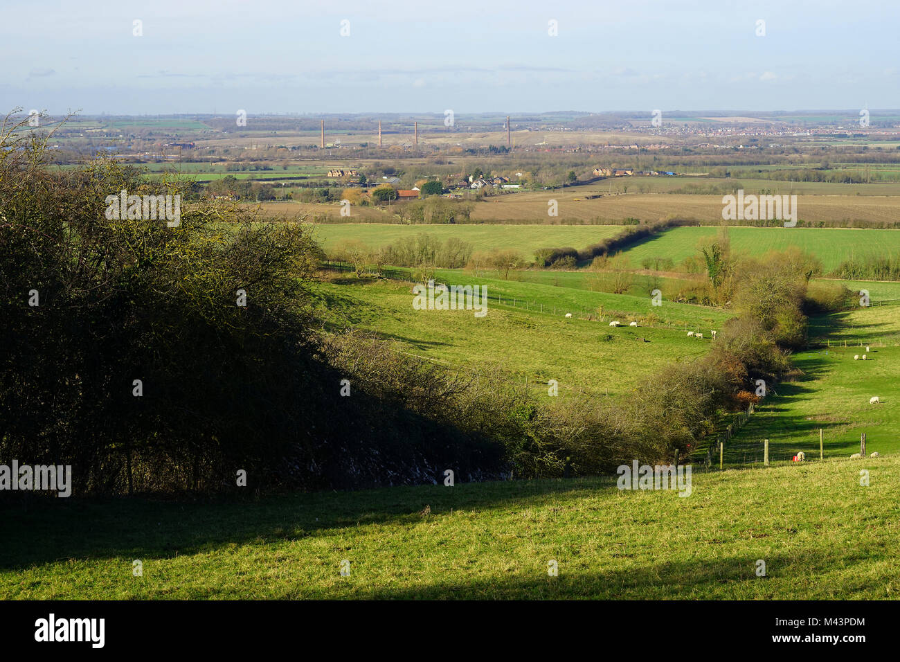 Una vista attraverso Marston Vale da Houghton Park Foto Stock
