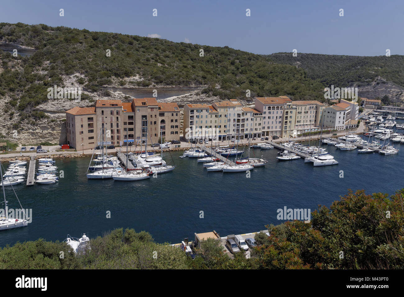 Boat Harbour, Marina in Bonifacio, Corsica, Francia Foto Stock