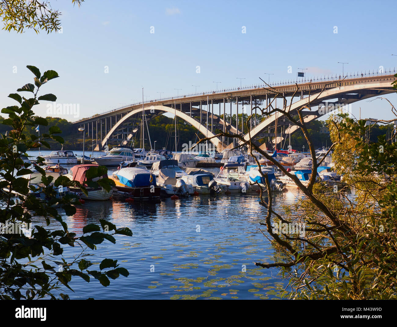 Vasterbron Bridge (ponte ovest), Stoccolma, Svezia e Scandinavia Foto Stock