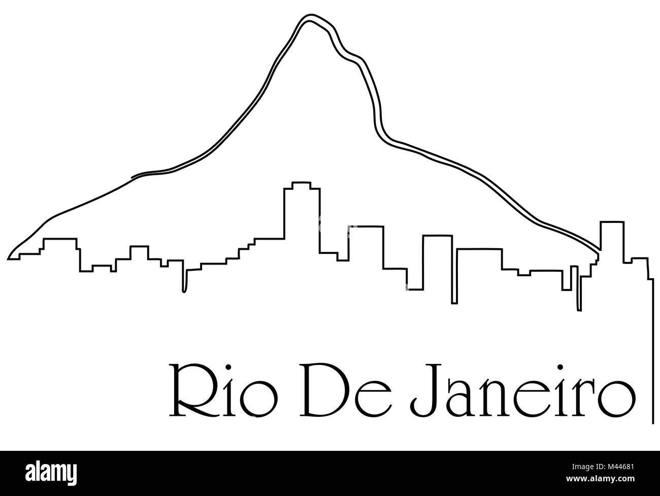 Rio de Janeiro city un disegno astratto con sfondo metropoli cityscape Illustrazione Vettoriale