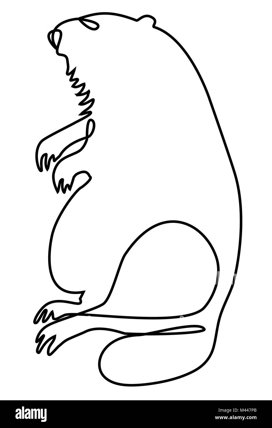 Abstract marmotta un disegno della linea Illustrazione Vettoriale