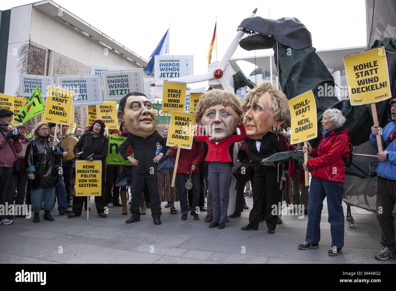 Protesta sulle energie rinnovabili diritto (uovo) di Berlino. Foto Stock