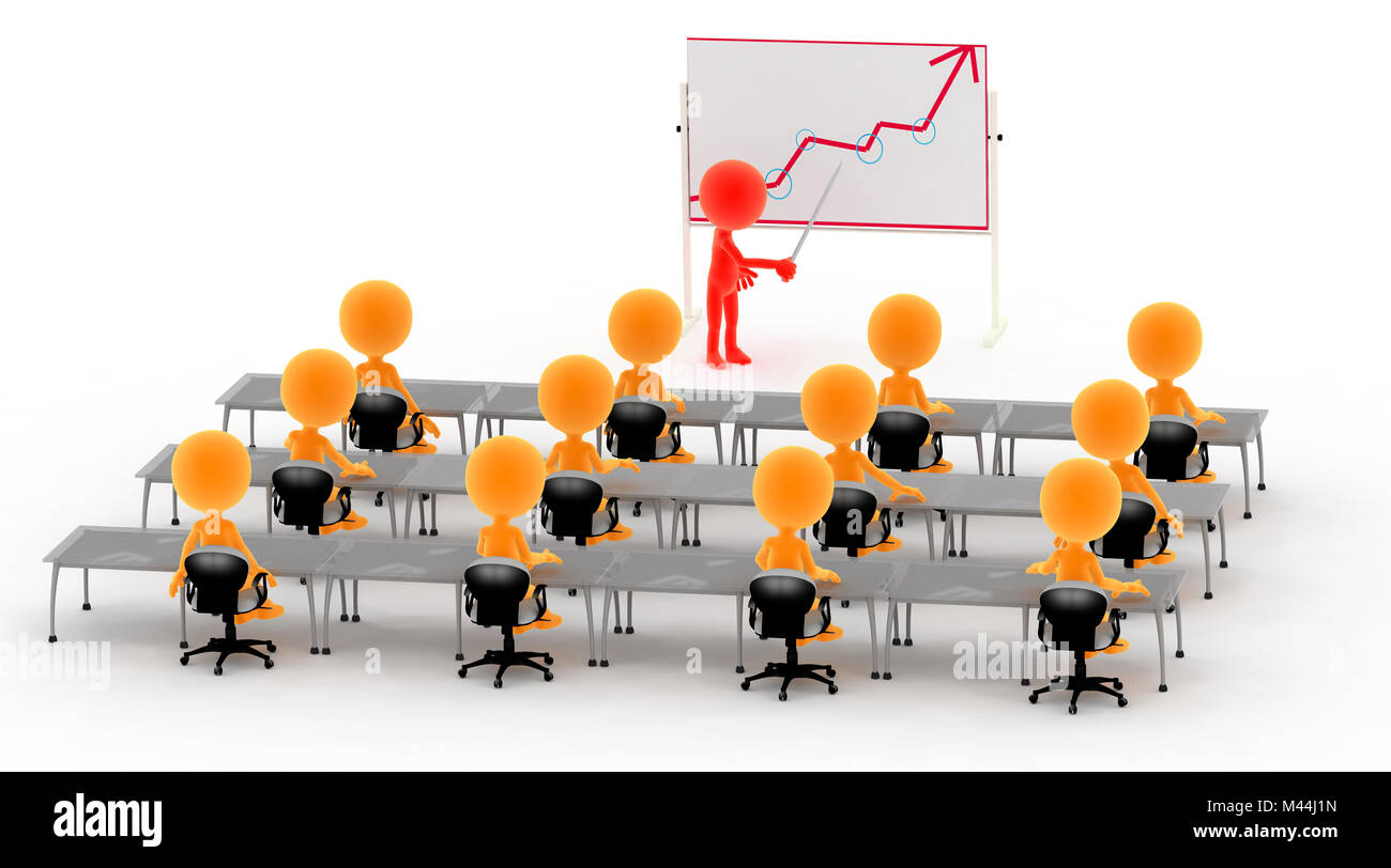 Oro 3d uomini su una lezione, business meeting etc. Foto Stock