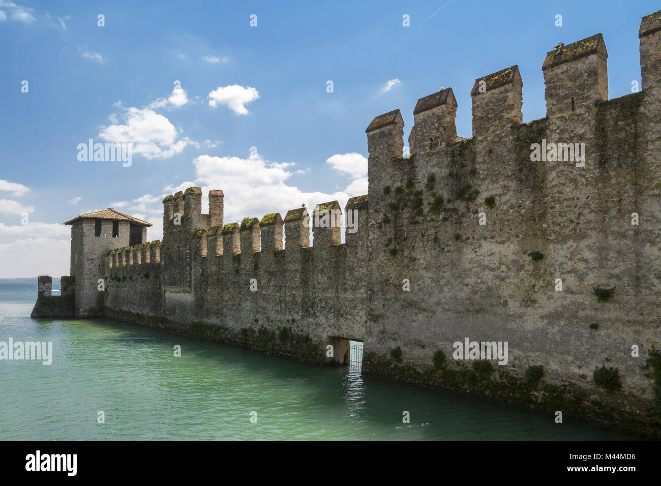 Parete di tamponamento, Castello Scaligero di Sirmione Scaliger Foto Stock