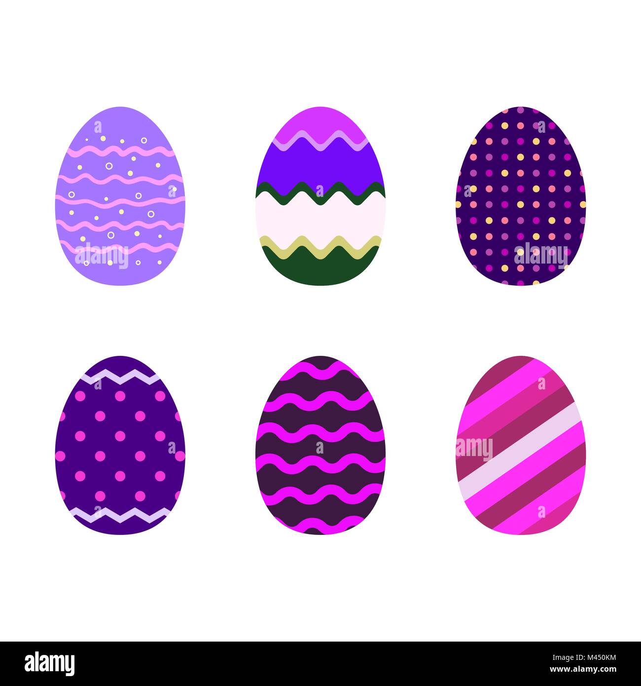 Set di ultra moderno di colore violetto le uova di Pasqua Illustrazione Vettoriale