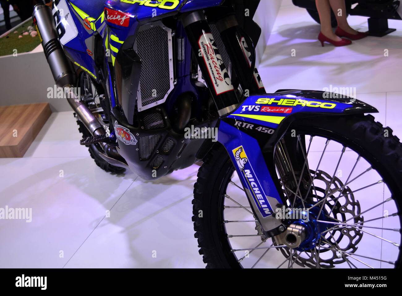 In bici Alla Fiera Foto Stock