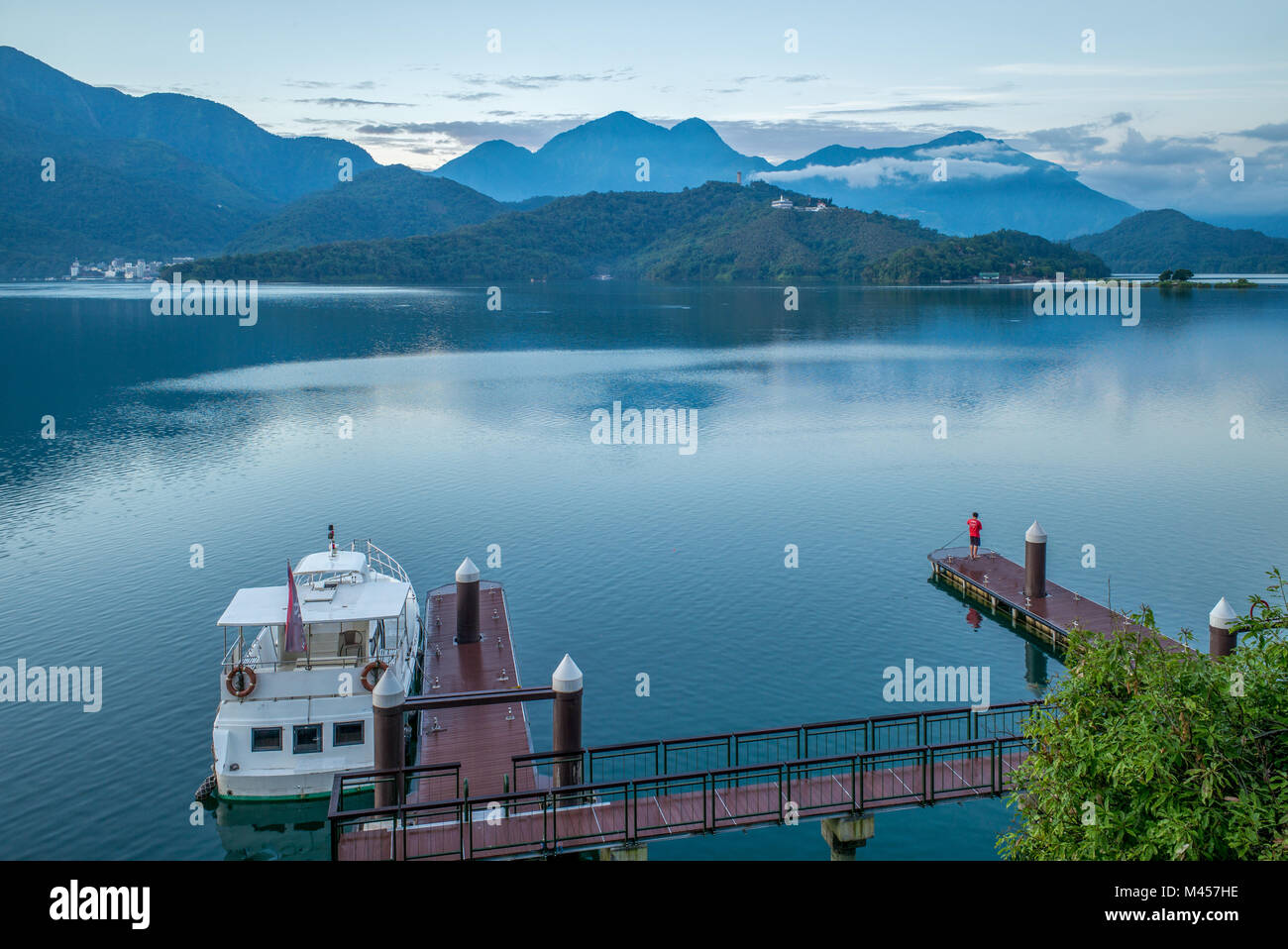 Paesaggio di sole luna lago in nantou, Taiwan Foto Stock