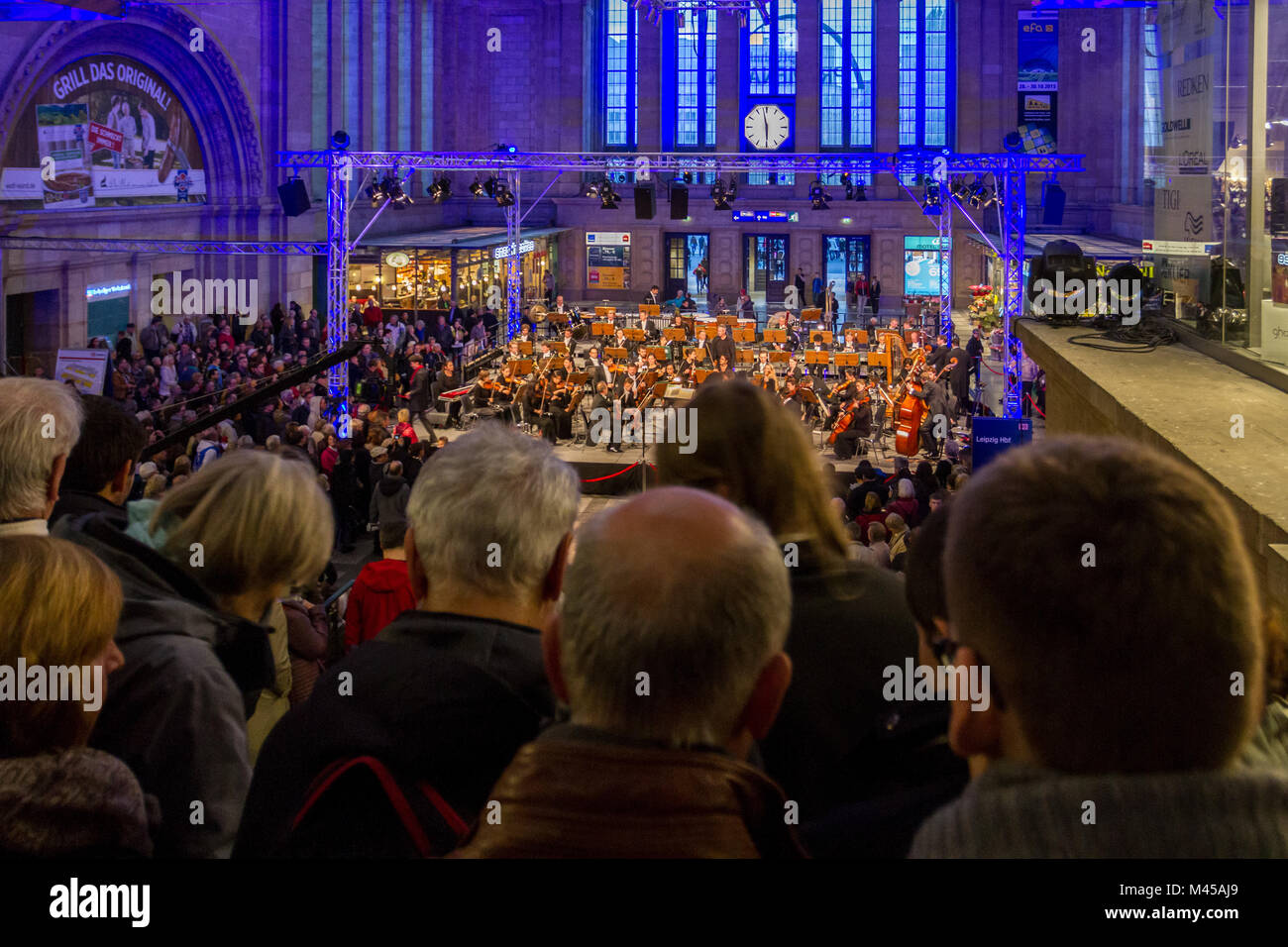 Concerto per il centenario di Lipsia Hbf Foto Stock