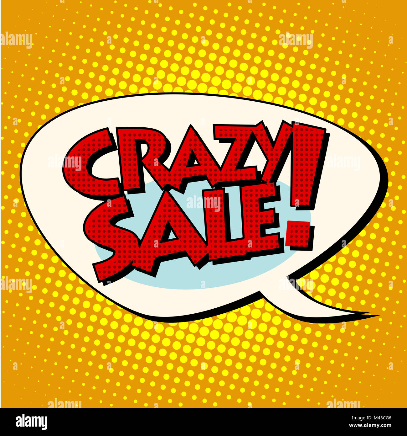 Crazy vendita fumetto bubble lettering Foto Stock