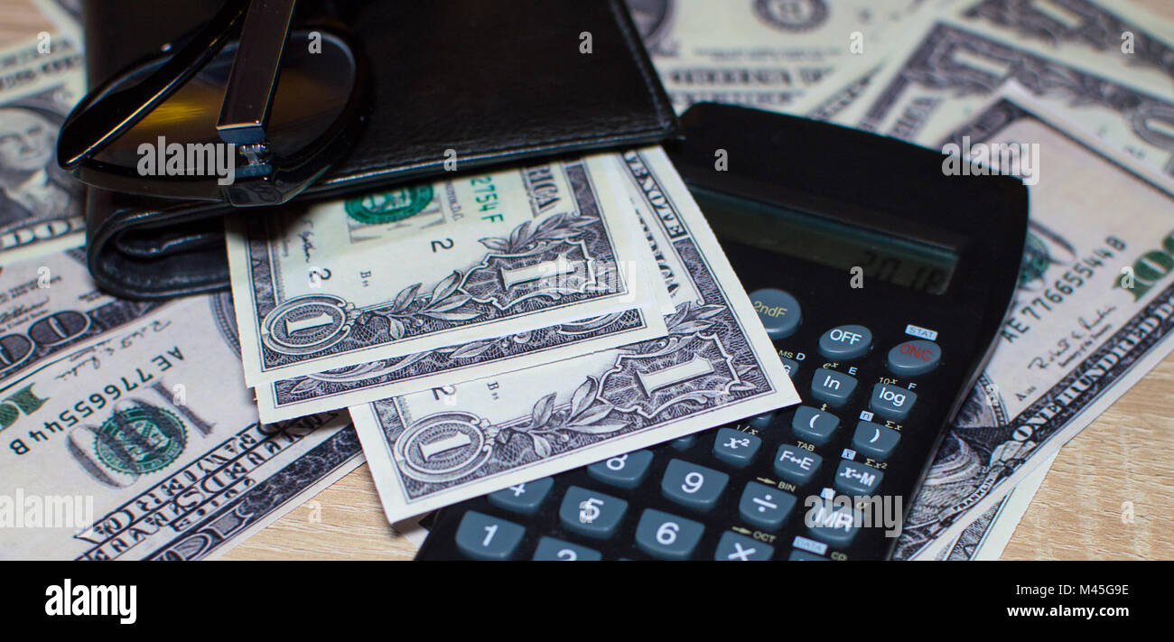 Equilibrio finanziario con dollari nell anno 2018 Foto Stock