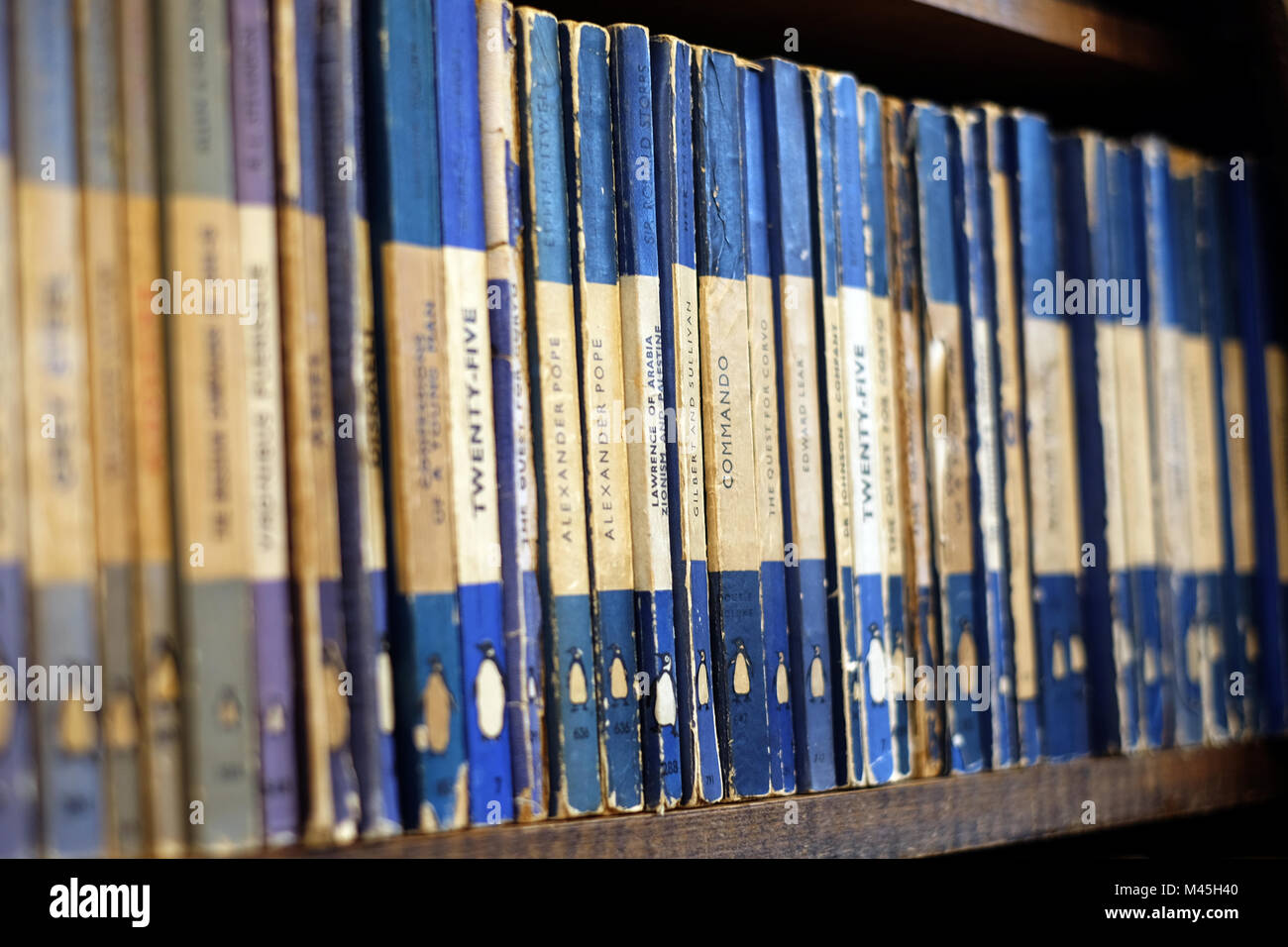 Penguin books in vendita in una seconda mano bookshop Foto Stock